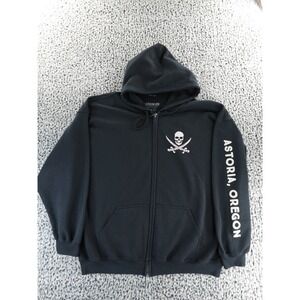 The Goonies Astoria Oregon Skull Crossbones Zip Up Hoodie Sweatshirt 2XL